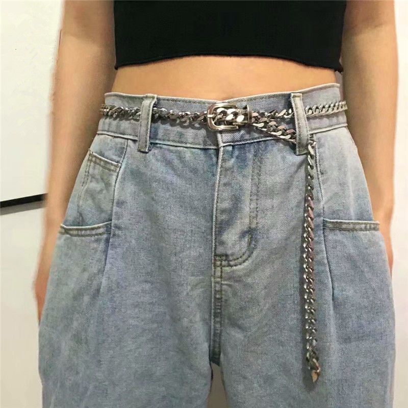 Chain belt female Korean version simple versatile metal belt punk style student fashion decoration jk trouser chain trouser belt male