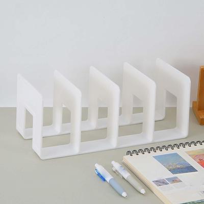 Acrylic Bookends 4 Compartment Book Storage Rack Sturdy Multifunction Handbag for