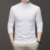 Men S Slim Fit Half High Neck Solid Color Long Sleeve Sweater Anti Pilling Anti Fading