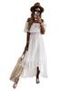 European and American bohemian lace long dress white beach dress new tube top one-word shoulder sexy dress women