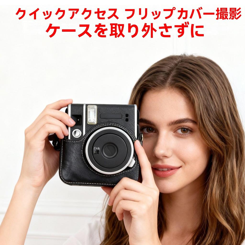 This camera protection case is compatible with the Fujifilm Instax Mini 40 instant is made of custom PU comes with an adjustable shoulder and features
