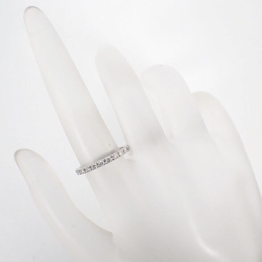 [Used] Pt900 Diamond Half Eternity Ring / Size 8 / j54-8