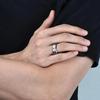 Fashion 8mm Men Stainless Steel Rings Silver Color Hammered Design Multi-Faceted Rings For Men Women Wedding Band Jewelry Gifts