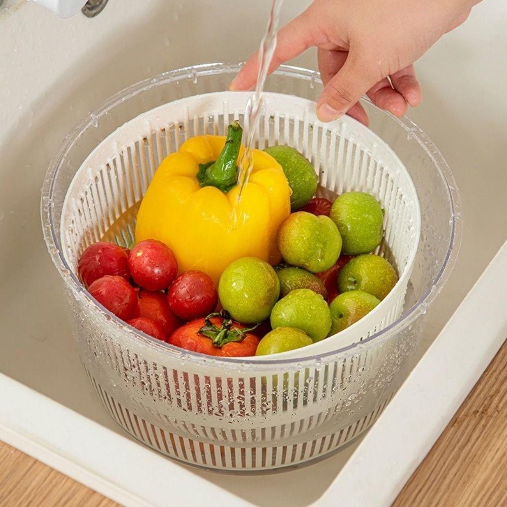 Plastic Manual Salad Spinner Large Capacity Lettuce Spinner Vegetable Washer Dryer  Fruit Drying
