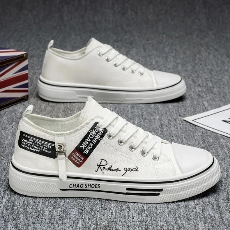 Men's Shoes, Spring Breathable Thin Design, Student Sports and Leisure Flat Bottomed Board Shoes