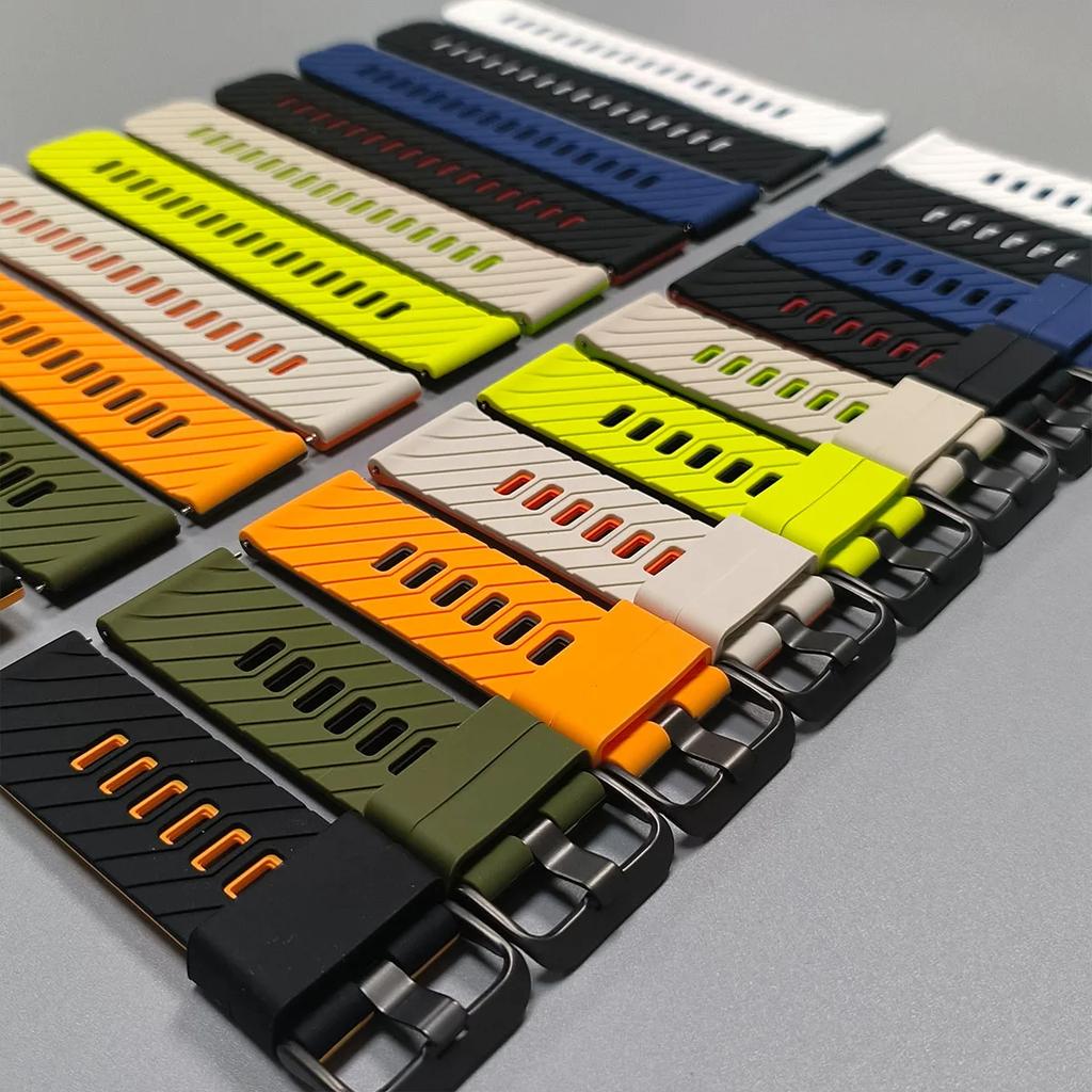 22mm Sports Silicone Band for Amazfit Bip 6 5 Smart Watch Strap for Amazfit BALANCE 2/Stratos 3 2S 2/GTR 2 4 3pro Wrist Bracelet