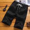 Men's Cotton Linen Shorts Beach Pants Male Summer Breathable Solid Color Trousers Fitness Streetwear