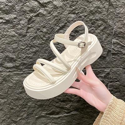 Mode Style Rétro Sandales Plates d'Été à Semelle Souple pour Femmes Mode Chaussures Gladiateur d'Extérieur pour Dames