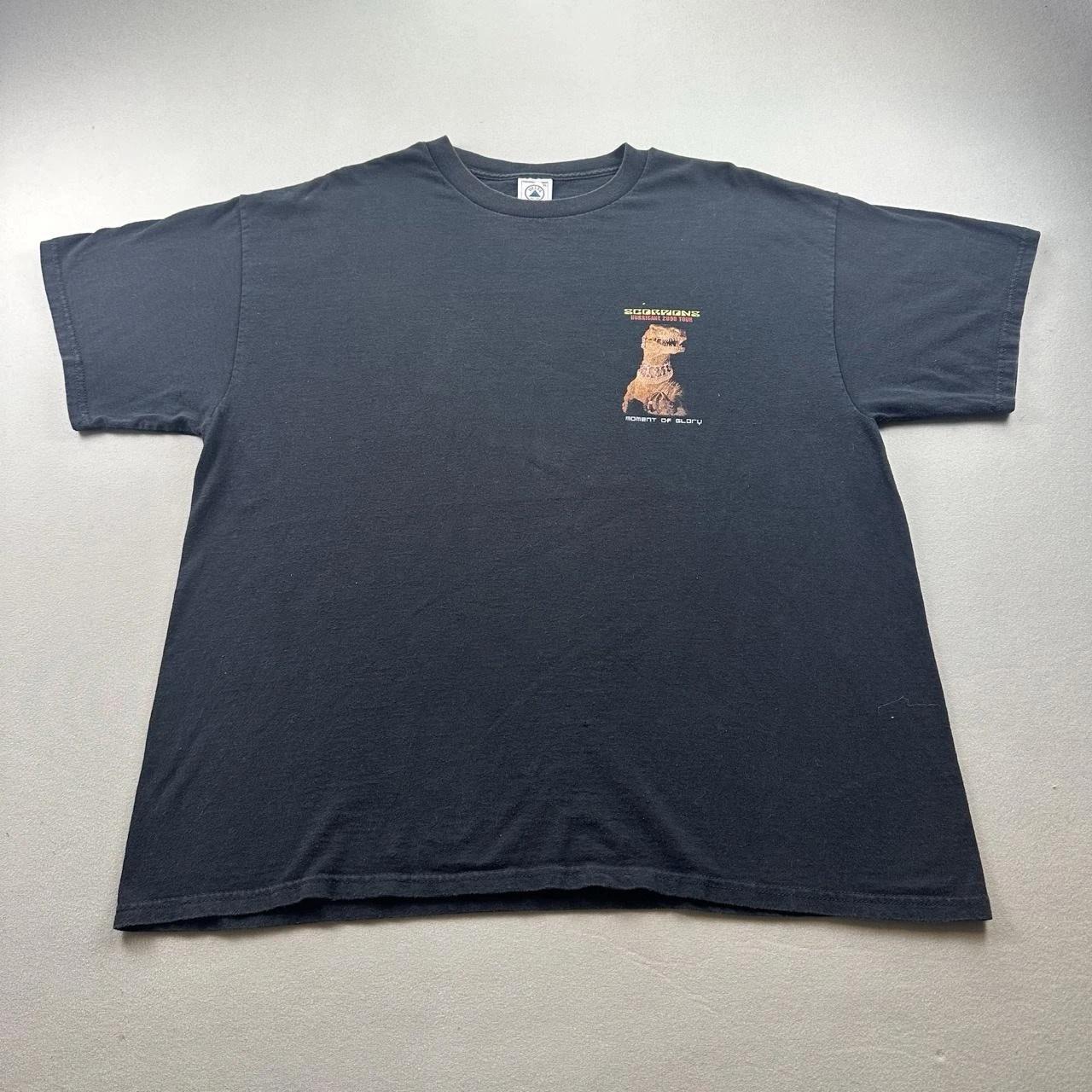 Vintage Scorpions T-Shirt Mens XL Black Band Hurricane Tour Moment Of Glory 2000 4XL