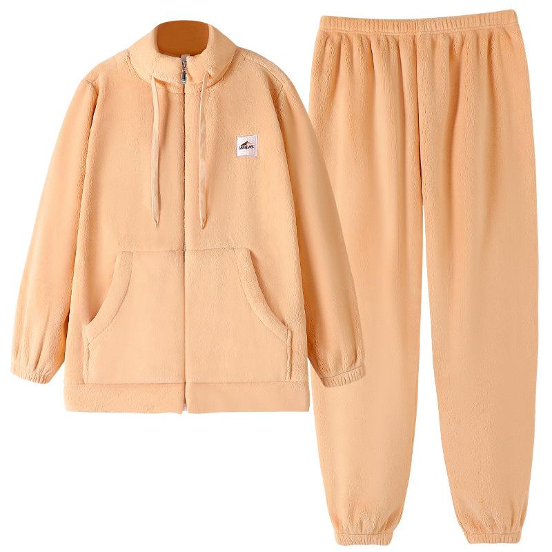 Pajamas Women'S Winter Coral Fleece Thickened Fleece Warm Women'S Autumn And Winter Flannel Can Be Worn Outside Winter Loungewear