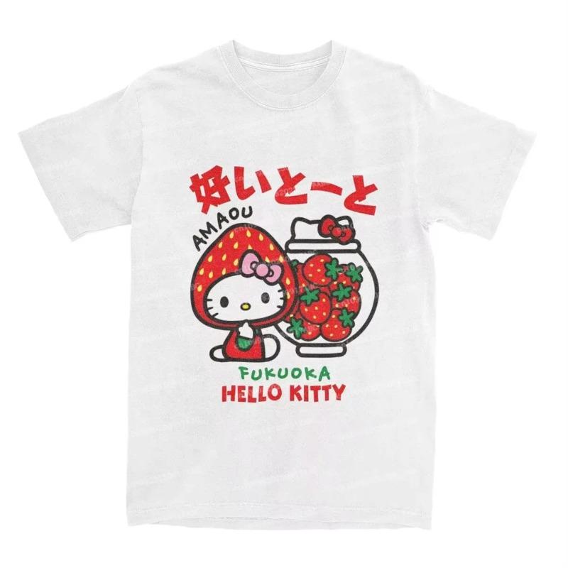 Cat Ramen Noodle Japanese Cat Eating Vintage Men's T-shirts Cotton Casual Printed T-Shirt O Neck Short Sleeve Unisex