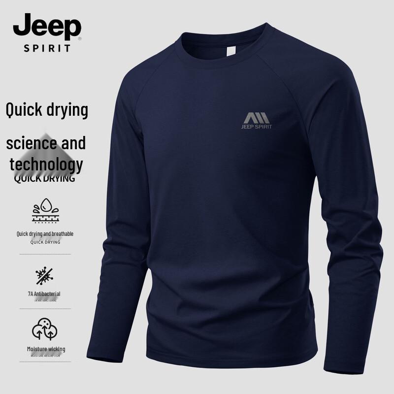 JEEP SPIRIT Men s 7A Antibacterial Quick-Dry Long-Sleeve T-Shirt XL