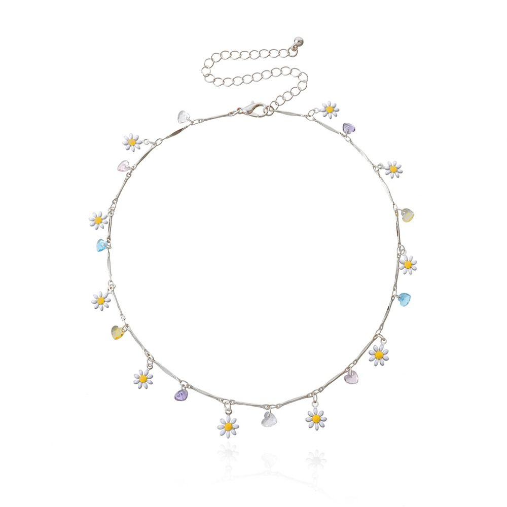Fashion Sweet Daisy Pendant Lovely Party Clavicular Chain Colorful Girls Short Choker