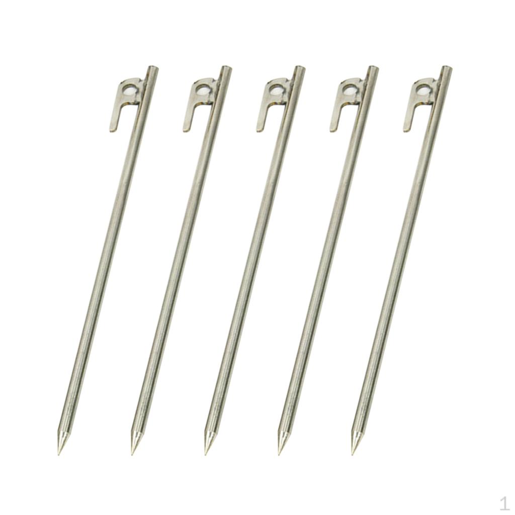 5 Stainless Steel Tent Pegs Nail Stakes For