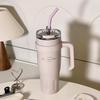 Stylish Large Capacity Stainless Steel Thermos Cup with Handle for Couples