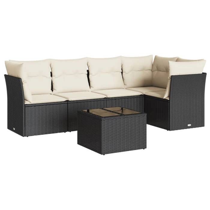 VidaXL Garden Lounge Set 6 Pcs with Cushions Black Braided Resin 3249445