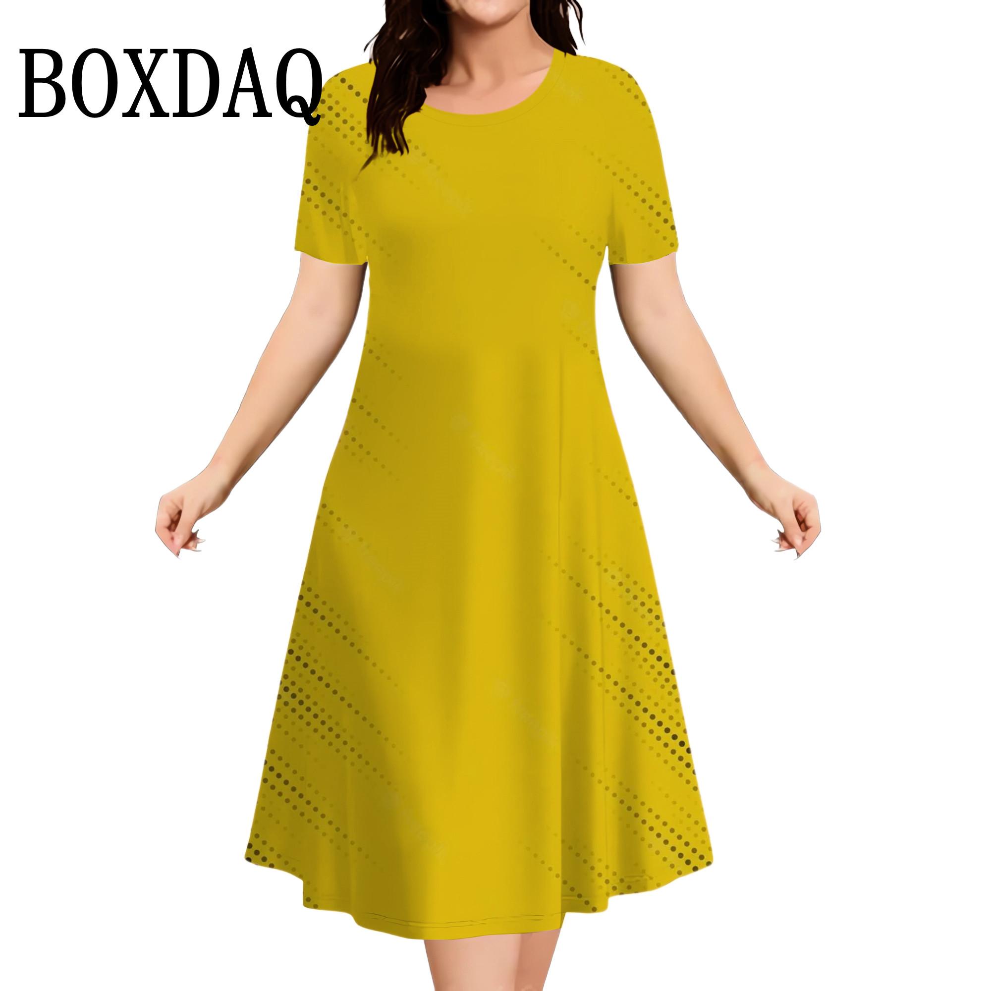 

Summer Women s Polka Dot Printed Dresses Casual Fashion Plus Size Short Sleeve Dress Loose Big Sizes Women Party Mini Dress S