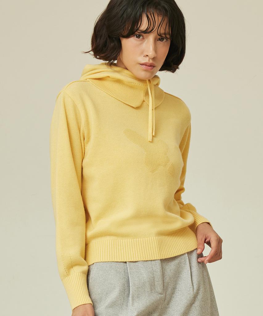 Antomas Voluminous Sleeve Crop Knit Women'S - Yellow