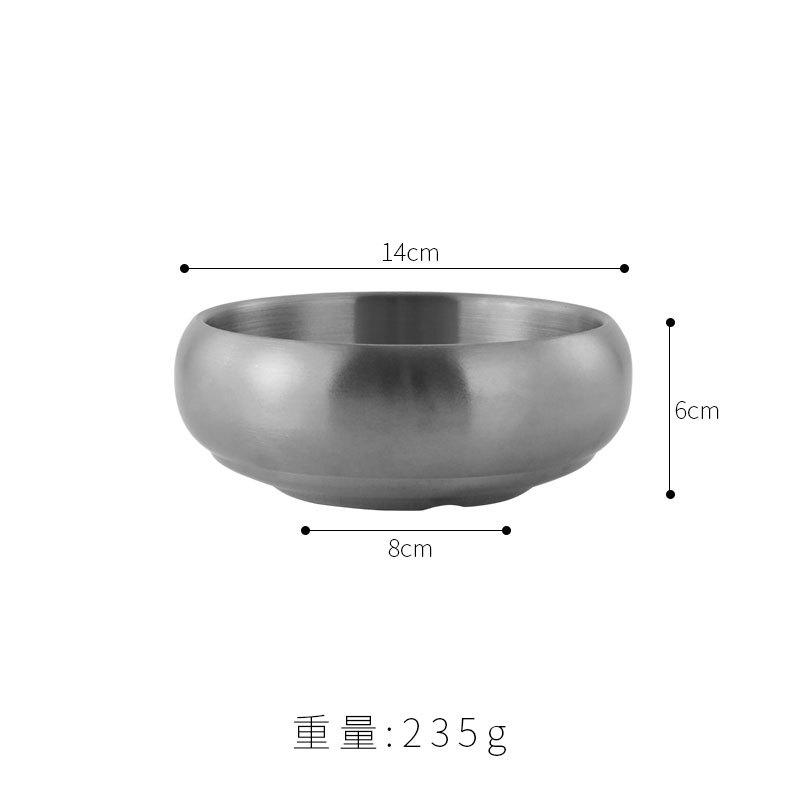 Korean version of 304 stainless steel creative bowl-shaped double-layer thickened restaurant sauce insulation rice soup bowl