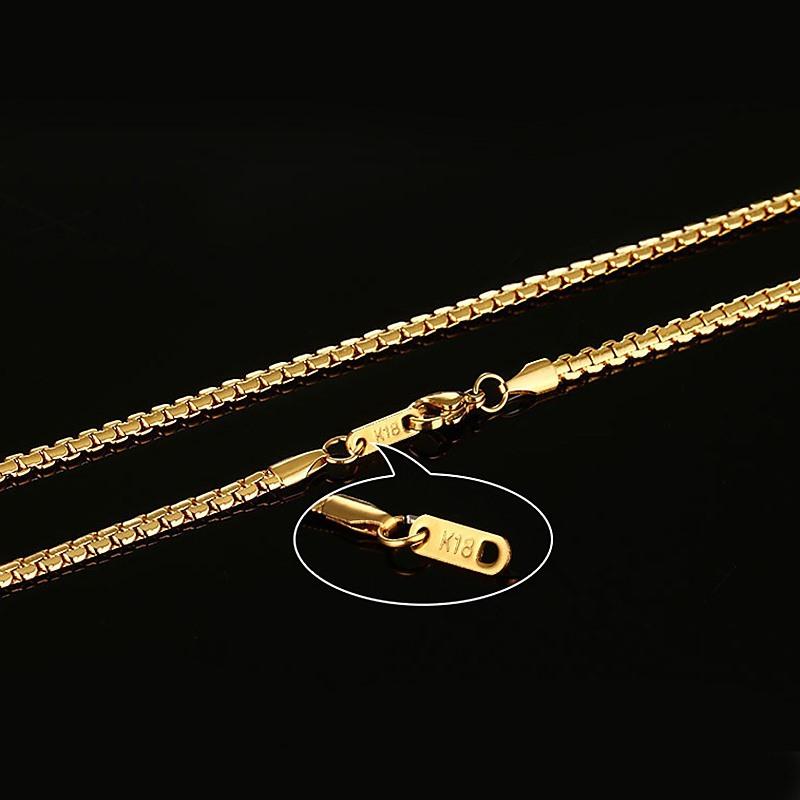 

Vnox 24 Chain Necklace for Men Classic Simple Male Jewelry Stainless Steel 3mm width Punk Rocky Jewellry Gold Color