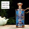Floral Glass Dragon Pattern Baijiu Bottle Gift Set With Exquisite Spraypainted Baked Flower Design