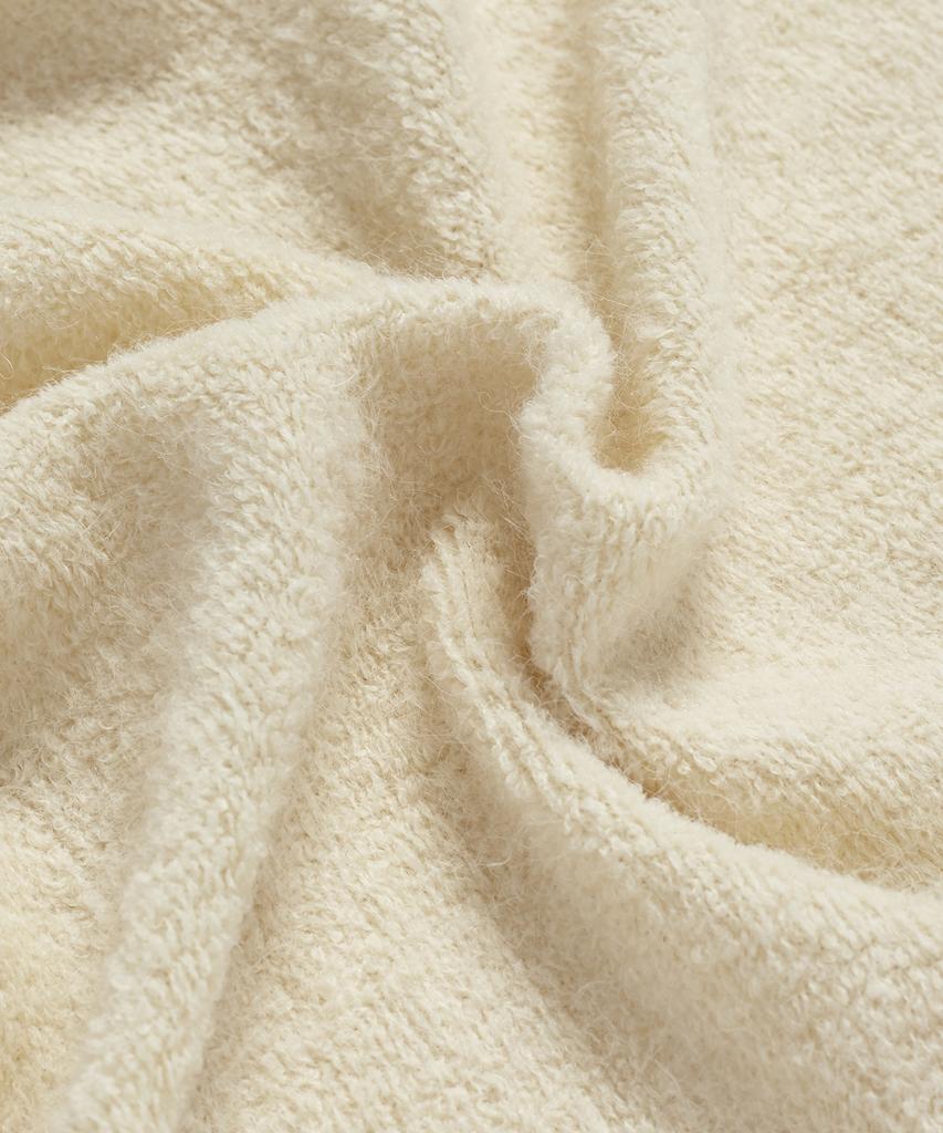 BETWEEN A AND B Shirred Turtleneck Top [Ivory]