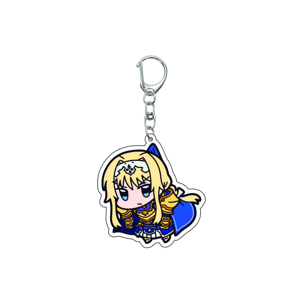 55MM Anime Sword Art Online Keychain Alice Synthesis Kirigaya Kazuto Yuuki Asuna Key Chain Acrylic Model Plate Christmas Gifts