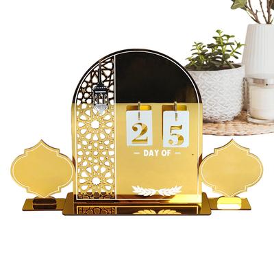 Calendrier de compte à rebours du Ramadan Décoration de table Fêtes du Moyen-Orient Décor de compte à rebours Calendrier de l'Avent Acrylique Décoration de table