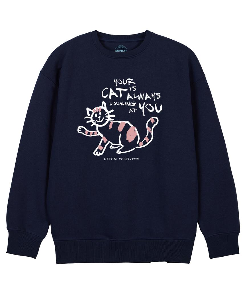ASTRAL PROJECTION Doodlecat Loose Fit Sweatshirt_Navy