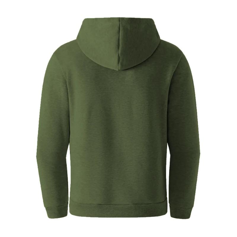 Men's Casual Sports Hoodie Fashion Pocket Zipper Hooded Sweatshirt Solid Color Loose Coat Outdoor Running Streetwear