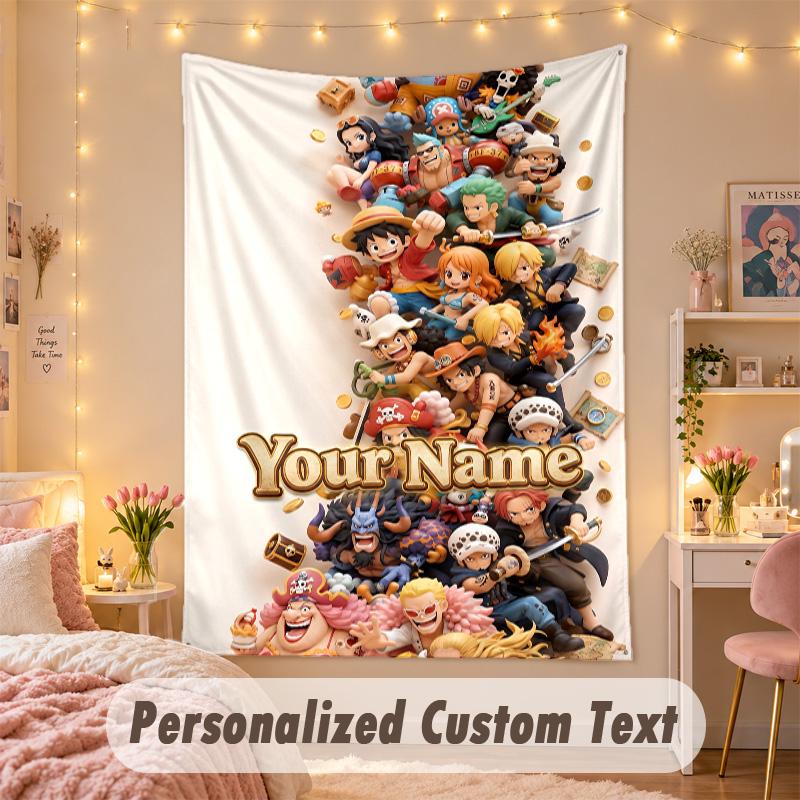 Custom Personalized Tapestry,One Piece Print Custom Name Text Wall Art Hanging for Bedroom