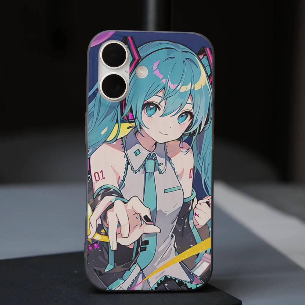 

Hatsun M-MikuES Anime For IPhone 16 15 11 12 13 14 17 Pro Max PLUS Pro Soft Corrugated Silicone Back Phone Case iPhone 11