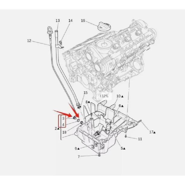 A Set Of High Quality Oil Drain Screws And Gaskets For Maserati Ghibli Quattroporte Levante GT 104280 10261860