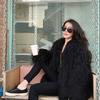 Women Wool Faux Fur Coat Autumn and Winter Mid-length Slim Warm Lamb Long Hair Leisure Jackets