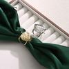 Headscarf Shape Holder Leaf Silk Scarf Ring Buckle And Slides for Women, Metal T-shirt Retro Slide Ties Clip with Faux Pearls Embellishment