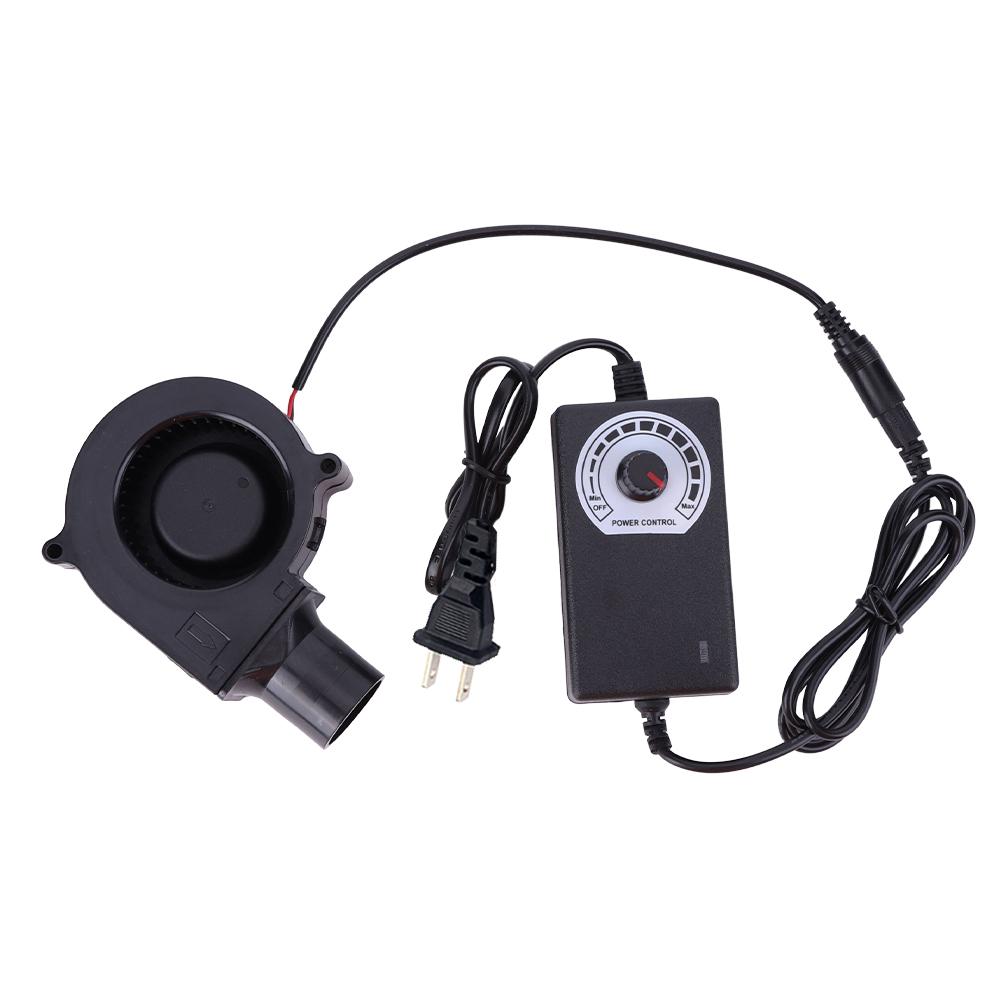 3800RPM Air Blower US/EU Plug DC 12V Barbecue Fan with Variable Speed Controller Blower Fan for Picnic Grill Wood Stove Cooking