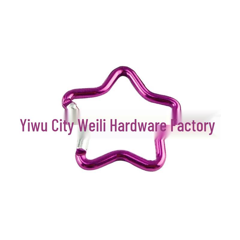 Colorful Aluminum Pentagon Carabiner Hook for Bags, Jewelry & Clothing Accessories with Star Quick-Release Buckle