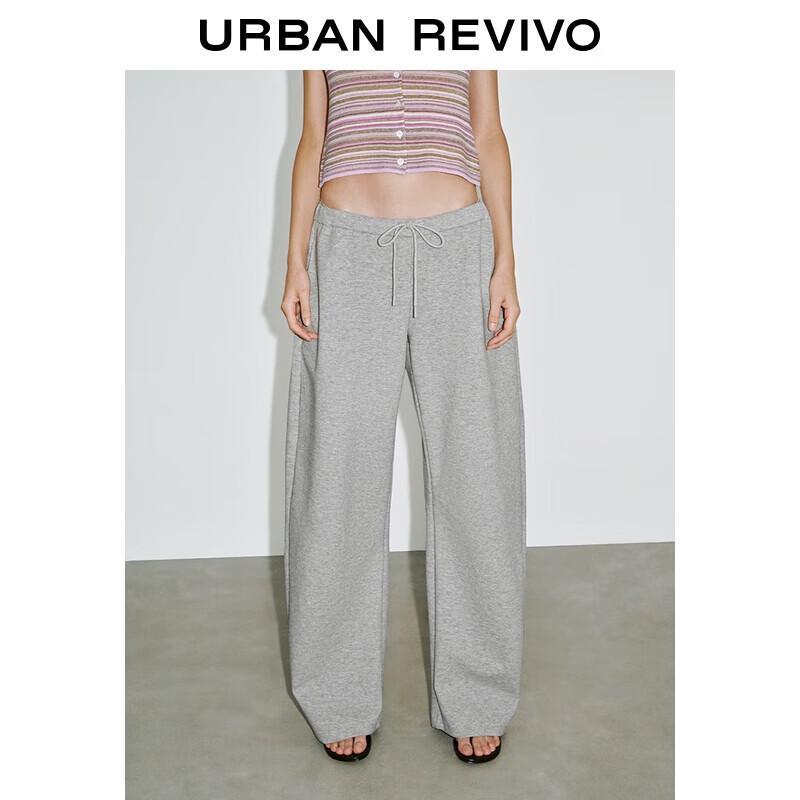 UR 2025 Women's Elastic Waist Drawstring Curved Pants