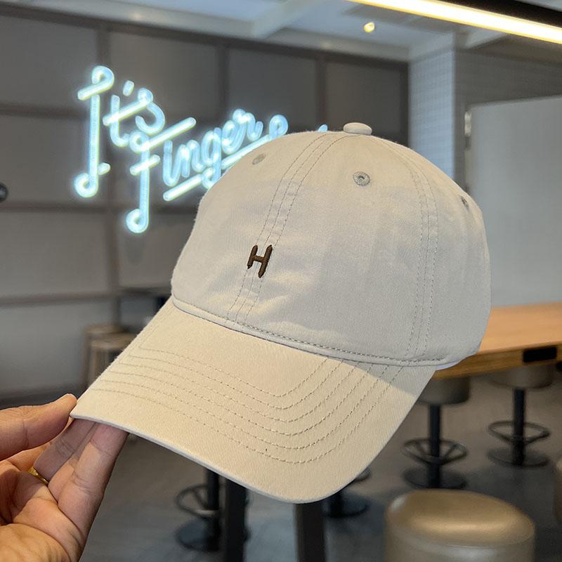 Simple Letter Embroidery Purple Baseball Cap Women's Summer Wide Brim Big Face Showing Small Face Big Head Circumference Peaked Cap