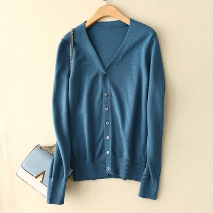 

Прозрачный кардиган оверсайз с V-образным вырезом и длинными рукавами из мягкого трикотажа, минималистичное пальто-свитер для женщин One Size темно-синий