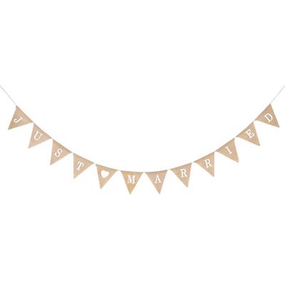 Burlap Pennant Flag Just Married Valentine S Day Wedding Party Hanging Banner DIY Shooting Props