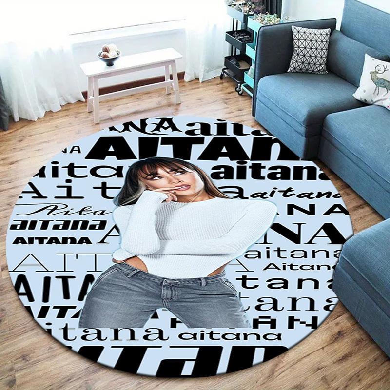 Aitana Round Area Rug,Carpet Rug for Living Room Bedroom Sofa Playroom Decor,Non-slip Floor Mat