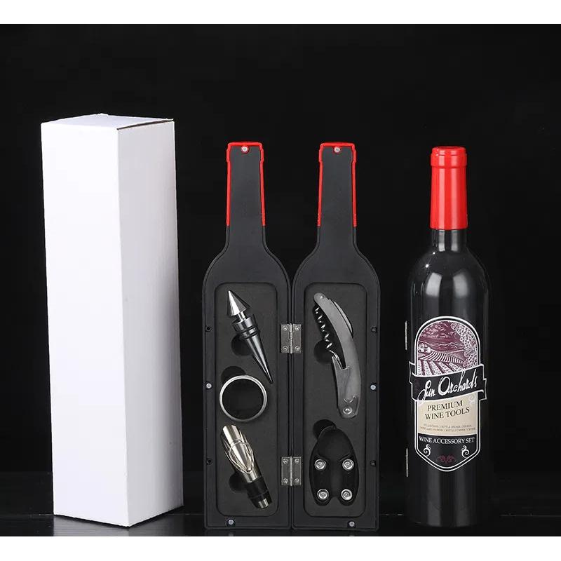 Rotwein Korkenzieher Set Weinkorkenzieher Groß Weinflasche 5-teilig Edelstahl Wein Werkzeugkasten