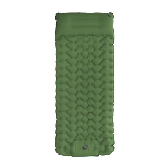 Ультралегкий надувной коврик для сна со встроенным ножным насосом, водонепроницаемый, самонадувающийся, шезлонг, портативный, для путешествий, кемпинга, походов, надувной зелёный