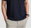 Langdeng Men's Summer Silk Smooth and Refreshing Vinegar Fiber Linen Texture Polo Shirt