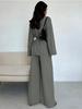 2025 Autumn/Winter European & American Fashion V-Neck Women's Elegant Long-Sleeved Wide-Leg Pants Set