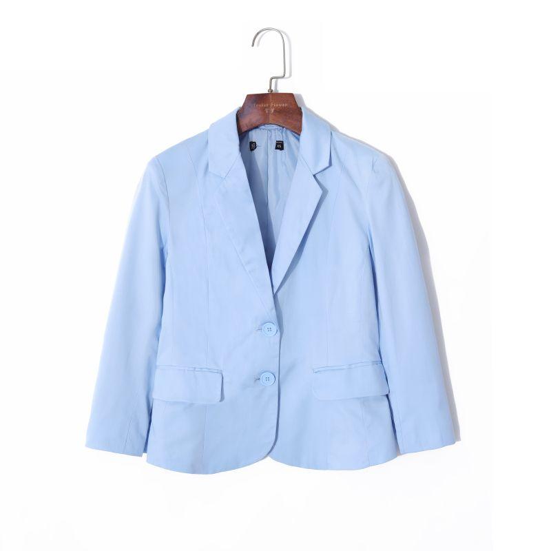 

Весенний костюм на двух пуговицах, свободного кроя, с накладными карманами и отложным воротником Light Blue XS
