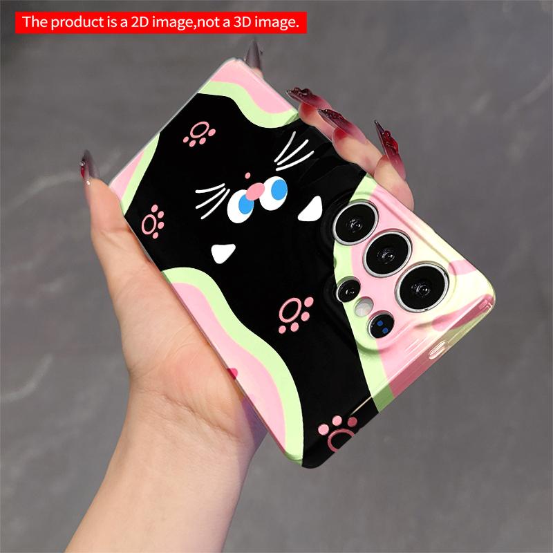 2DFlat Samsung phone case Pink Cat Abstract Phone Case Applicable to Galaxy S22 S23 S24 S25ULTRA S26 A12 A13 A14 A15 A16