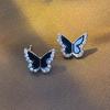 Butterfly Rhinestone Stud Earrings