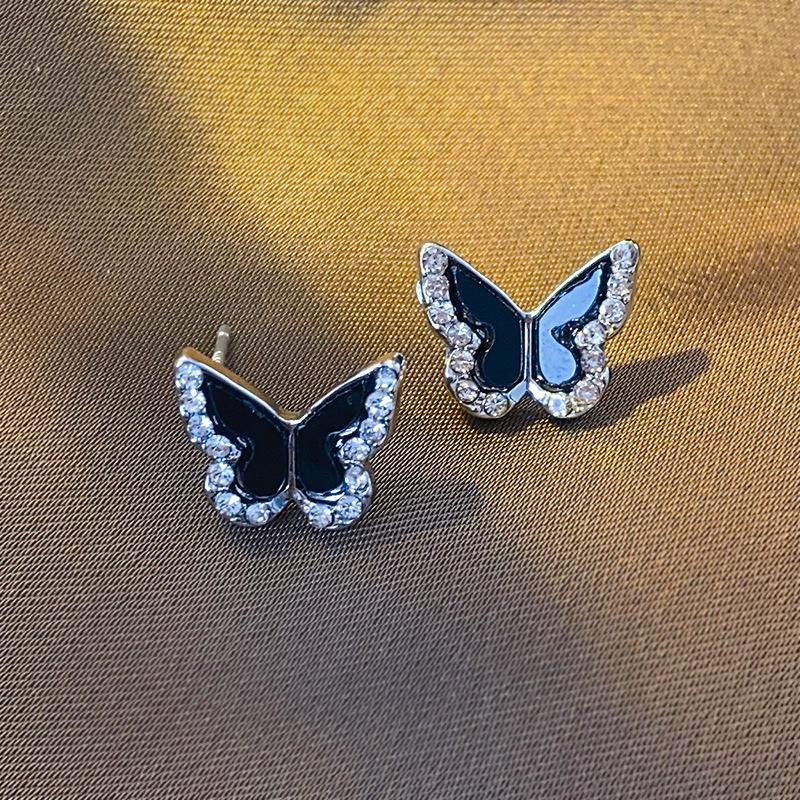 Butterfly Rhinestone Stud Earrings